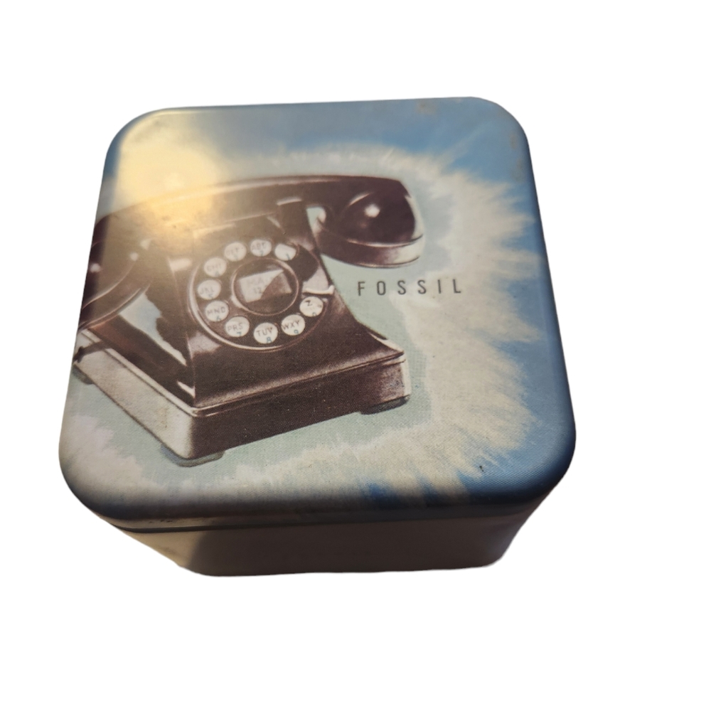 Vintage fossil Tin watch box Display Box Only Phone design